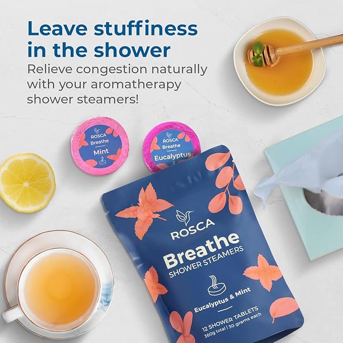 Eucalyptus & Mint Shower Steamers - 12 Aromatherapy Shower Steamer with Essential Oils - Stress Relief Fizzies - Mothers Day Gifts, Relaxation Birthday Gifts for Women and Men