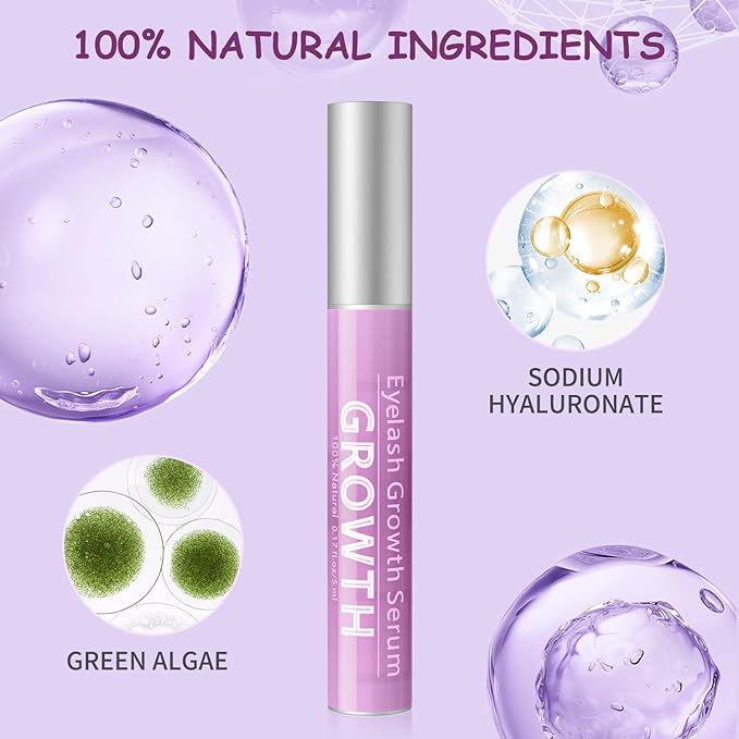 Eyelash Growth Serum Volumizing Lash Serum For Eyelash Growth Longer & Thicker Lash Enhancing serum With Natural Formula Vegan & Cruelty-Free (5mL)