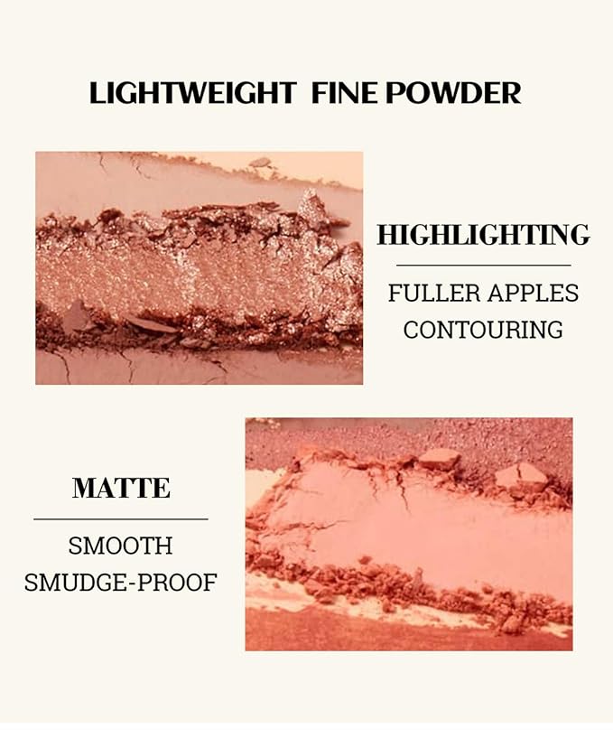 MAEPEOR Matte Face Blush 8 Colors Lightweight Natural Look Face Blush Long-Lasting and Highly Pigmented Powder Blush for Cheeks (Color 02)