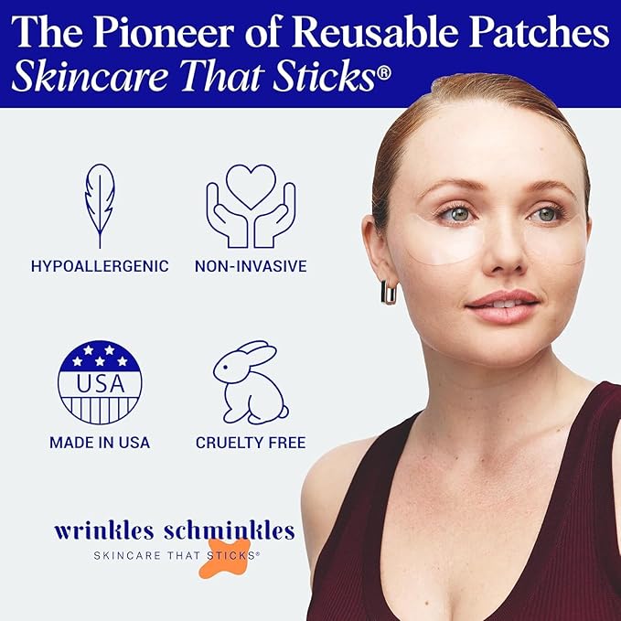 Wrinkles Schminkles Under Eye Patches - Rejuvenate Wrinkles with Medical Grade Silicone Reusable Anti-Wrinkle Patches for Under Eye Treatment, Banish Dark Circles (3 Pairs)