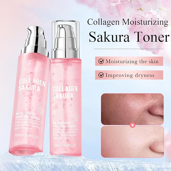 sakura skin routine kit for women - facial skin care sets & kits - skin care bundle - Moisturizing, ‌ firming skin, ‌ deep cleaning