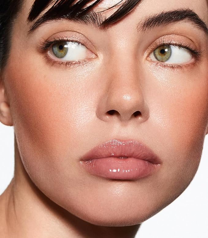 MAKE Beauty Heat Stroke Cream Blush Stick for Cheeks with Natural Hydrating Dewy Finish. Creamy Gel Blush Balm - Shade Flushed, Peachy Nude Cheek Tint