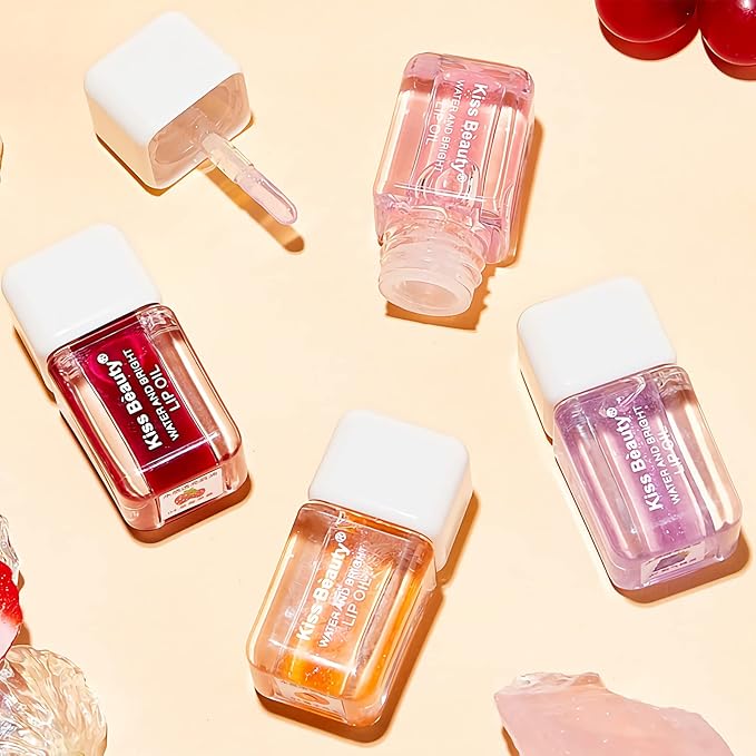 Plumping Lip Oil,Lip Gloss Hydrating Tinted Lip Balm Lip Care Transparent Toot Lip Oil Tinted Lip Glow Oil Long Lasting Nourishing Non-sticky Repairing Lightening Lip Lines Shine Primer Lip Tint（Grape)
