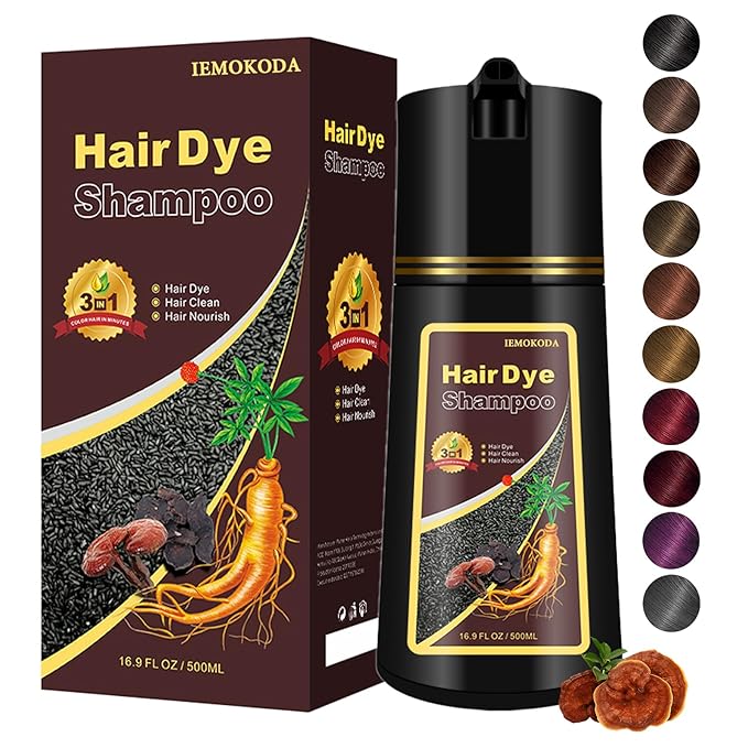 Hair Dye Shampoo, Gray Hair Coverage Dye Shampoo, Hair Color Shampoo for All Hair Types, Champu Para Canas, Suitable for Home and Salon (Light Brown)