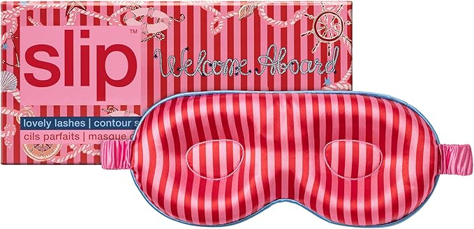 slip Welcome Aboard Contour Sleep Mask | Pure Silk, 100% Mulberry Silk | Contoured Design for Optimal Light Blocking & Comfort