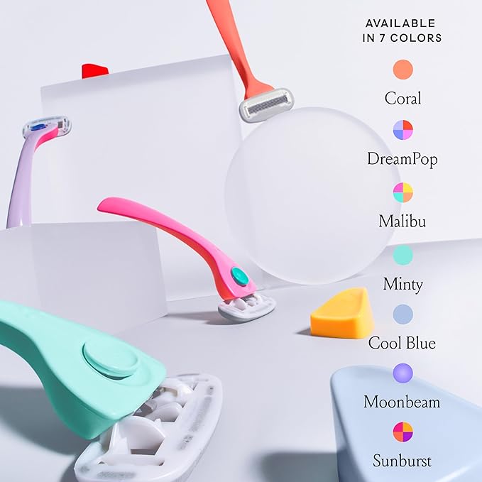 Billie Razors for Women Shave Kit – Women’s Razor + 4 x 5-Blade Razor Refills + Magnetic Holder – DreamPop