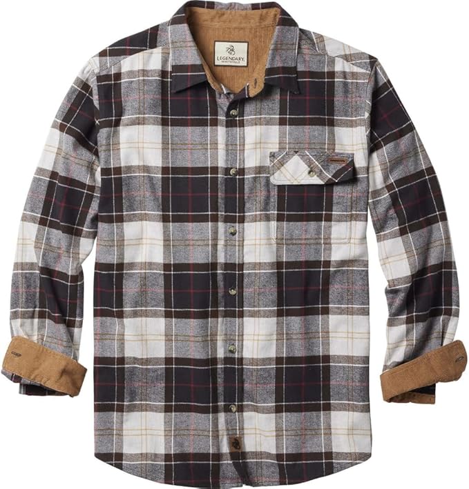 Legendary Whitetails Men's Flannel Shirt Long Sleeve Button Down 100% Cotton