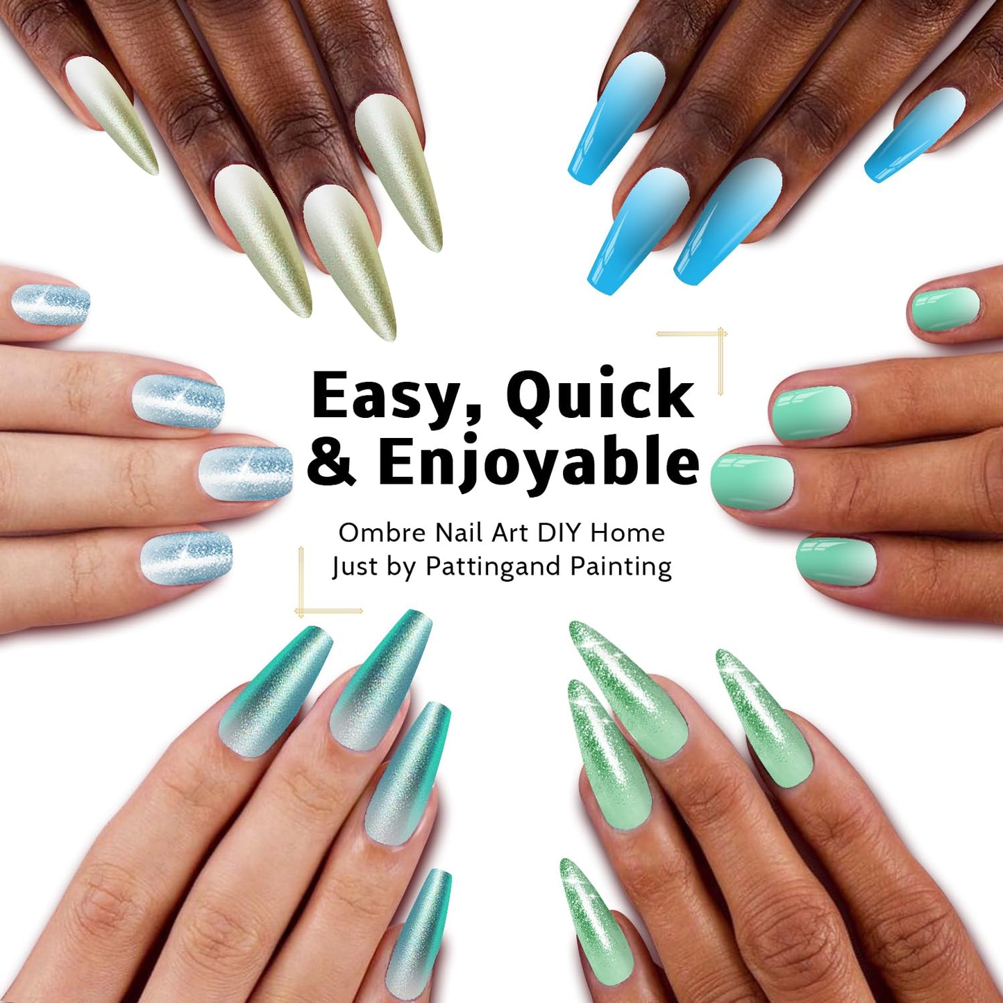 Sponge Pat Paint Nail Gel, Ombre Nails Gradient Gel Nail Blush Blooming Aura Nails Drawing Stripper Floral Painting DIY Nail Art, No Wipe, UV/LED Curing (12 Colors E)