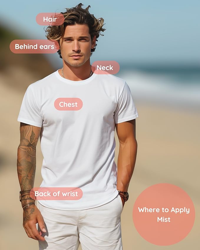 Juicy Georgia Peach Natural Hair & Body Mist Spray, Pure Essential and Fragrance Oils, Alcohol-Free, Handmade in California, 0.5Fl Oz