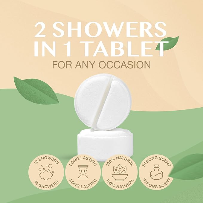 Eucalyptus Shower Steamers by Terra Essentials – 12 Showers Aromatherapy Tablets with Eucalyptus & Mint, Natural, Made in USA, Stress Relief & Relaxation Gift