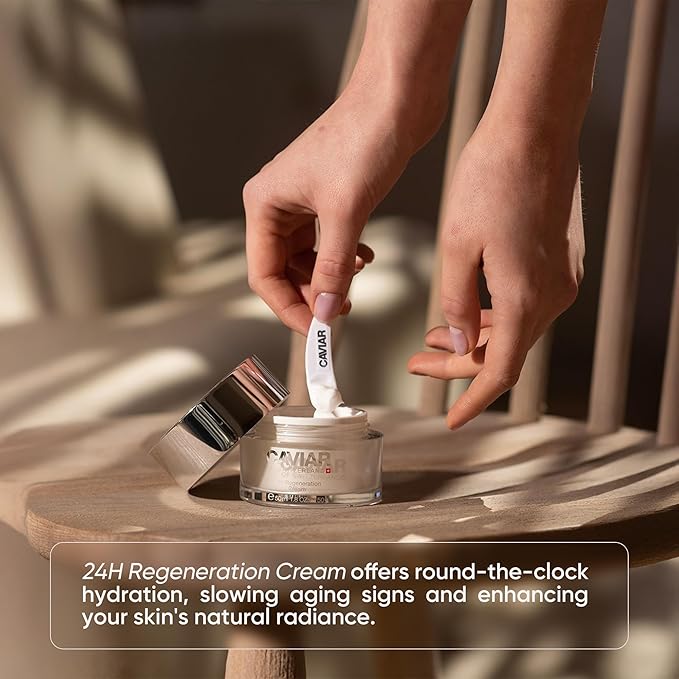 Caviar Face Moisturizer Regenerate Cream - Anti Aging Cream for Aging Spots, Facial Treatment with Hyaluronic Acid & Resveratrol, Facial Moisturizer for Any Type of Skin | (1.6 Oz) (Beauty Box)