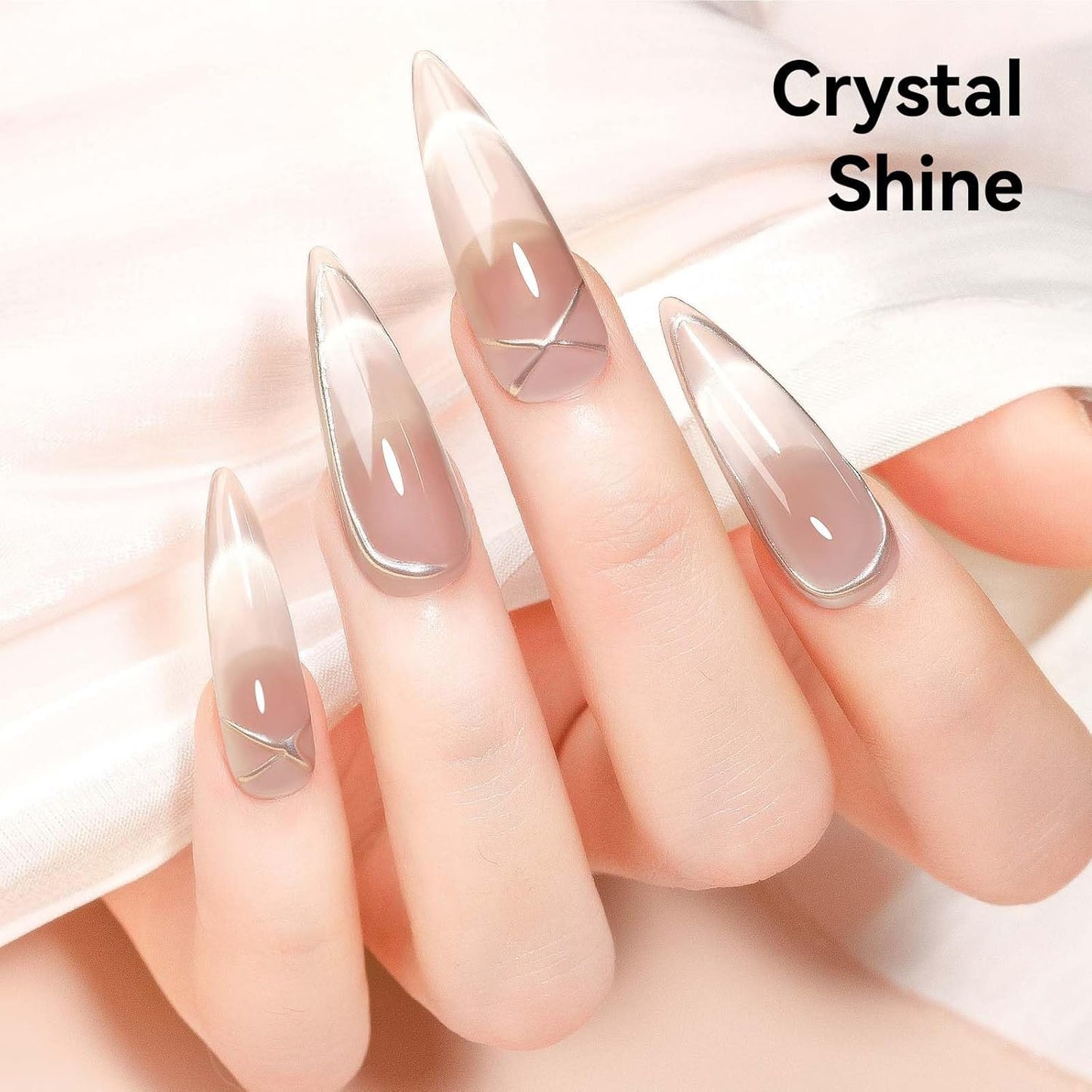 Nude Magnetic Cat Eye Gel Nail Polish Set with Magnetic Stick and Nail Lamp, 12ML