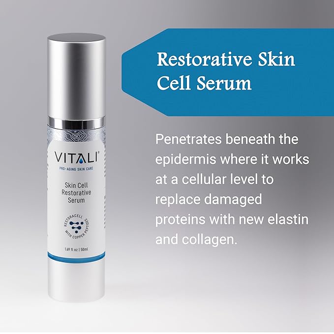 Vitali 2% GHK-Cu Copper Peptide Serum – Lightweight Hydrating Serum for Smoother, Radiant-Looking Skin – 1.69 fl oz