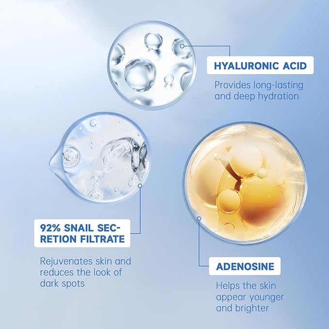 VGO 2 Pack 92% Snail Mucin Moisturizer, Anti Aging, Skin Repair & Hydrating Face Cream with Ceramide & Vitamin E