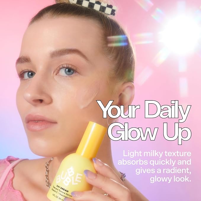 Bubble Skincare Day Dream Vitamin C Serum for Face - Hydrating Face Serum with Niacinamide + Ceramides - Helps Even Skin Tone and Improve Texture from Sun Damage - Summer Skin Care Essential (30ml)