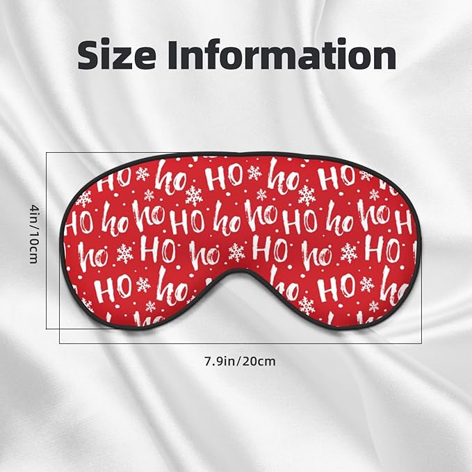 Sleep Eye Mask Hohoho Santa Claus Laugh Sleep Mask for Women Men Comfortable Eye Mask with Adjustable Strap Soft Eye Cover Blindfold for Travel Yoga Nap Shift Work
