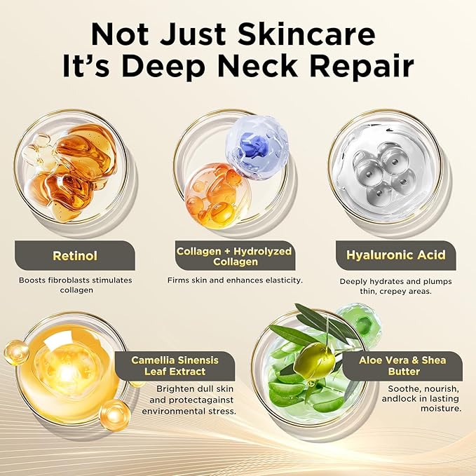 Firming Neck Cream for tightening and firming,Retinol,Collagen & Hyaluronic Acid Cream-Anti-Aging Face Moisturizer for Face,Wrinkle Smoother for Women & Men, 1.76 Fl Oz