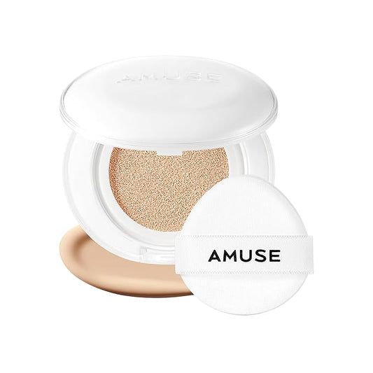 Amuse SEOUL Ceramic Skin Perfector Cushion Foundation 03 HONEY | Long-lasting, Lightweight, Semi-matte, Flawless Coverage, Hypoallergenic, Vegan, Korean Beauty (15g / 0.52oz.)