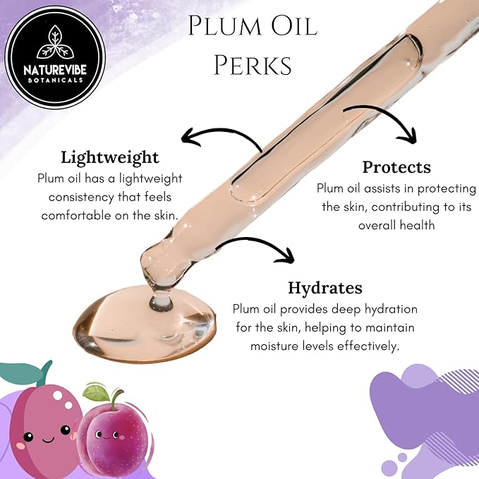 Naturevibe Botanicals Plum Oil 32 Ounces | 100% Pure and Natural | Great for Skin Care and Hair Care