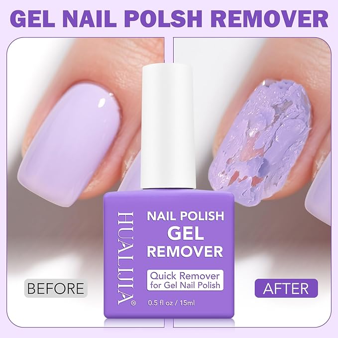 Gel Nail Polish Remover Kit, Gel Polish Remover for Nails - Quickily and Easily Removes Gel Nail Polish at Home in 2-5 Mins - No Need for Foil, Soaking or Wrapping,15ml