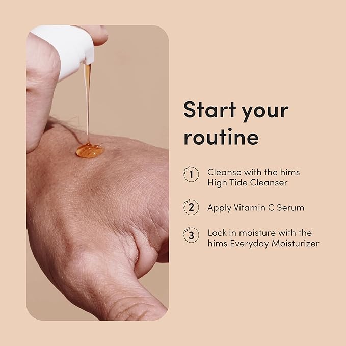 hims Vitamin C Serum for Men - Brightens, Evens Skin Tone, Reduces Wrinkles - Highly Concentrated Anti-Aging Vitamin C Face Serum for Men - 1 fl oz