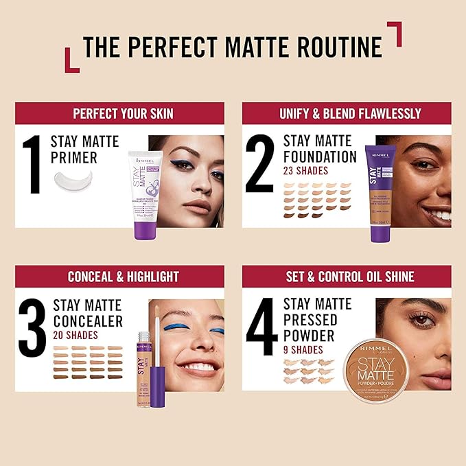 Rimmel London Stay Matte Liquid Mousse - 305 Buff - Foundation, Lightweight, Shine Control, Oil-Free, 1oz