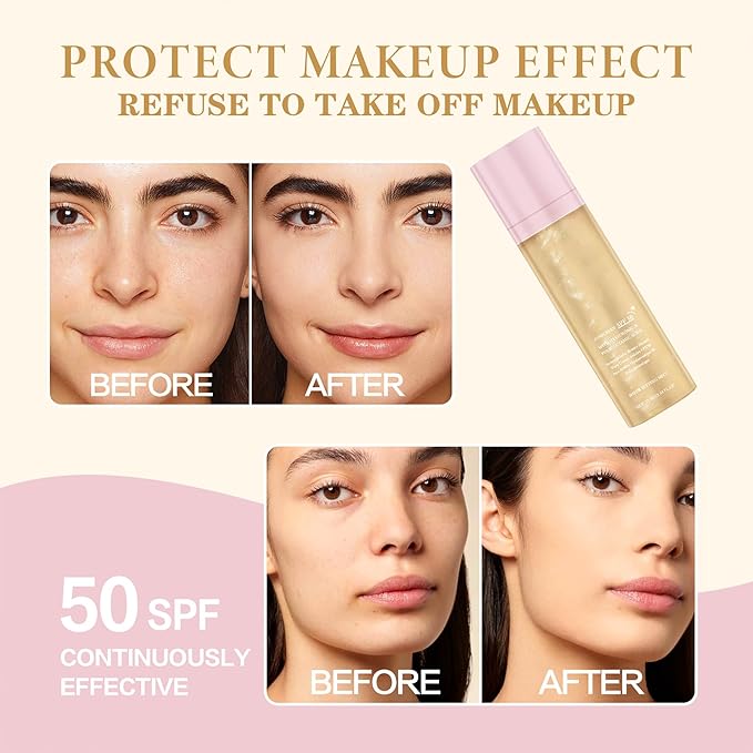 SPF Setting Spray for Face & Body - Sheer Sunscreen Mist SPF 50, Makeup-Friendly Setting Mist with Hydrating Glow, Reef-Safe & Non-Greasy for Beach, Wedding, Daily Wear (1)