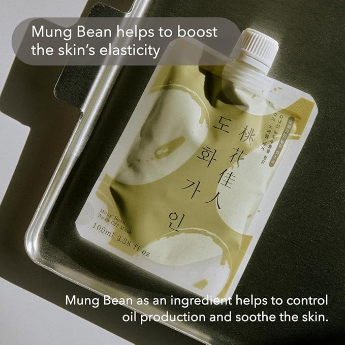 Mung Bean Wash Off Facial Mask | Domestically Harvested Ingredients, Gentle Sebum Control | Product of Korea - 3.38 fl. Oz