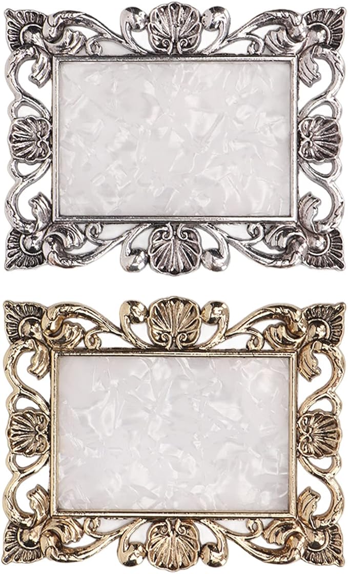 2pcs Resin Nail Art Palette, Nail Art Painting Palette Gold Silver Copper Mixed Color Vintage Photography Props Nail Gel Color Makeup Display Board Nail Art Cosmetic Mixing Tools