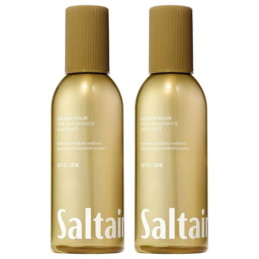 Saltair Body Mist 2 Pack - Fine Fragrance, Lightweight Body Spray Mist with Golden Hour Scent. Long Lasting Perfume Mist. 2x 8oz Bottles