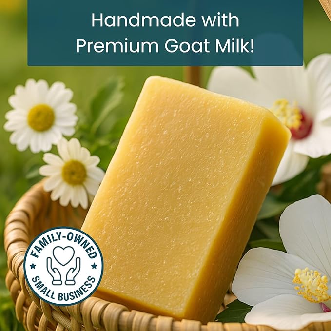Eucalyptus Spearmint Soap Bar - Goat Milk Soap for Men & Women - Natural, Handmade w/Real Milk - Dry Skin, Hands/Body - Premium, Gentle, No Dyes - (1, Large, 5oz)