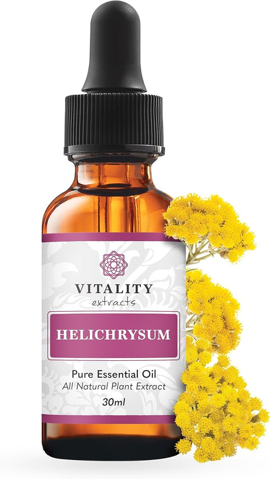 Vitality Extracts Helichrysum Essential Oil - 30ml, Helichrysum Gymnocephalum, Aromatherapy, Skin Care, Happy, Stress Relief, Aches Relief