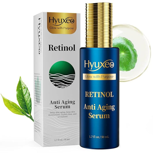 Anti Aging Serum, Retinol Serum for Face with Squalane and Hydrolyzed Collagen, Improve Fine Lines and Hydrate Skin, Wrinkle Retinol for Various Types of Skin Women/Men(1.7 Fl Oz)