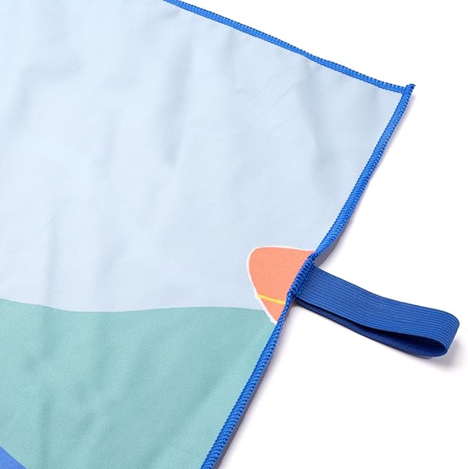 Eunzel Microfiber Kids Beach Towel, Quick Dry Towels for Girls & Boys Sand Free Travel Towel for Beach, Camping, Swim Pool 60"x30"，Sea Friends