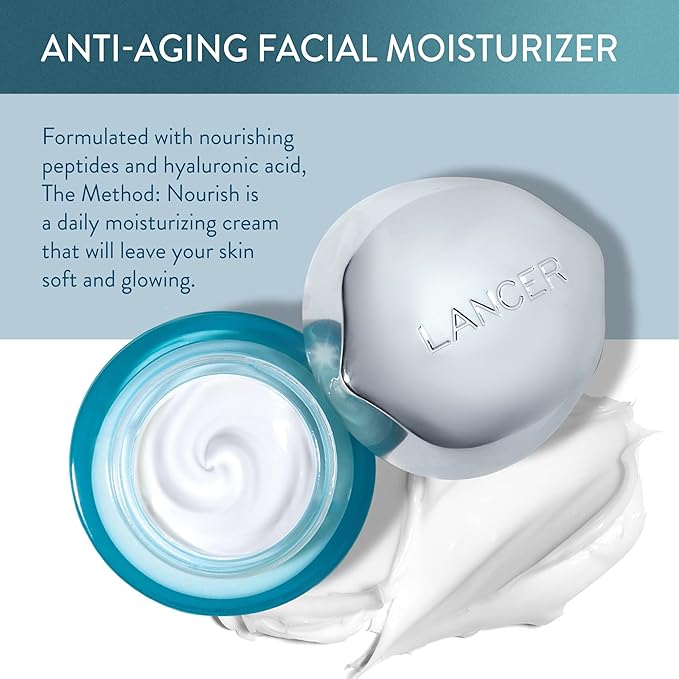 Lancer Skincare The Method: Nourish Women’s Anti-Aging Moisturizer with Hyaluronic Acid, Daily Face Moisturizer, Sensitive or Dehydrated Skin