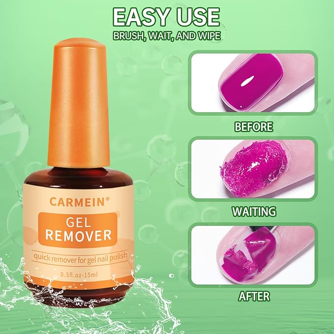 Gel Nail Polish Remover, Gel Polish Remover for Nails In 2-5 Minutes,Gel Nail polish Quickly & Easily, No Soaking or Wrapping Foil, 15ml Magic Remover Gel Polish Soak off & Cuticle Oils