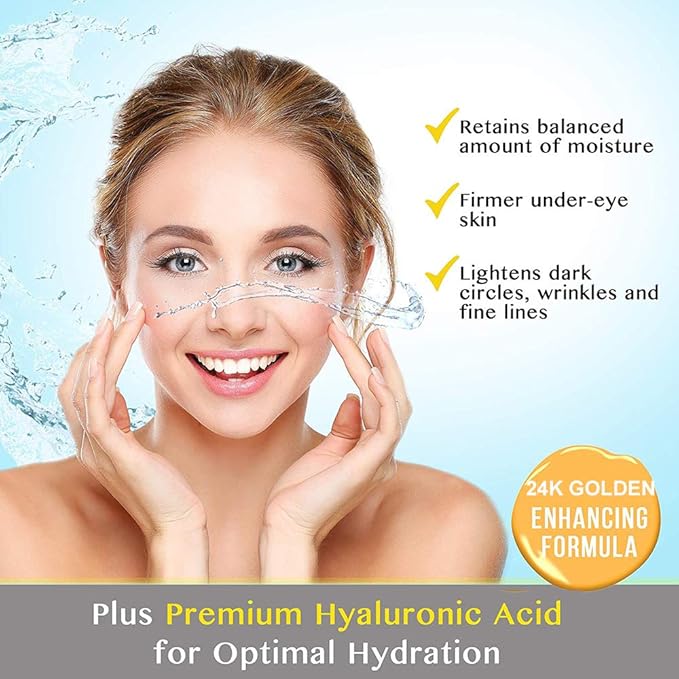 Under Eye Patches, 24K Gold Eye Mask, 60PCS Under Eye Mask, Collagen Gel Pads Patch Treatments for Lighten Wrinkles Puffy Eyes Dark Circles Anti-Aging Moisturizing, Fine Lines Eye Bags Women Men