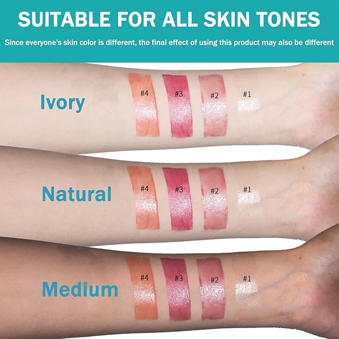 Lip Tint Hydrating, Moisturizing Lip Oil Balm, Long Lasting Waterproof Lip Gloss Non-Stick Cup Lipstick Set, Natural Ingredients Strong Moisturizing Lipstick (Peach Coral)