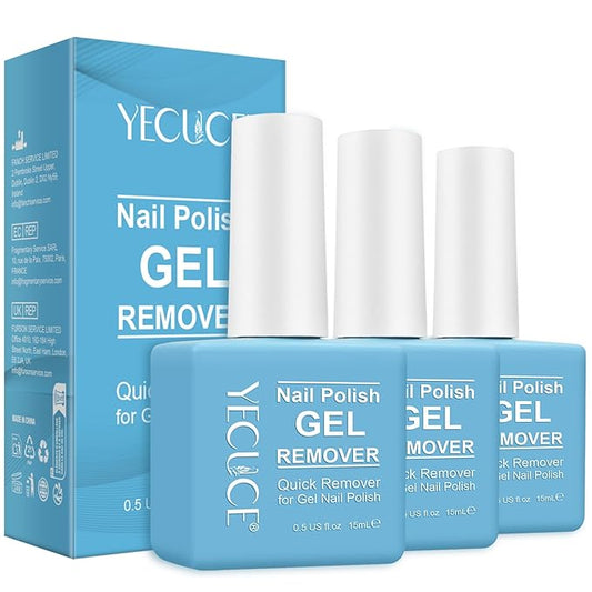 Gel Nail Polish Remover, (3pcs) Gel Polish Remover for Nails, No Need for Foil, Quick & Easy Polish Remover In 3-5 Minutes, No Need Soaking Or Wrapping-15ml