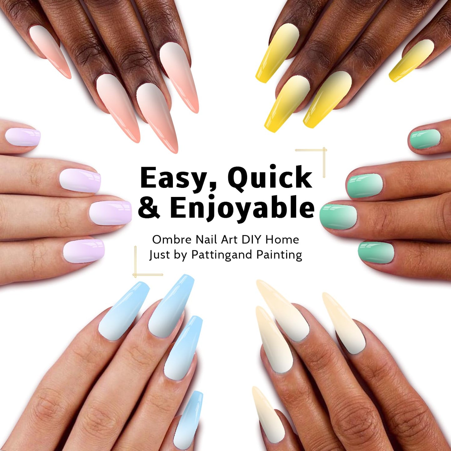 Sponge Pat Paint Nail Gel, Ombre Nails Gradient Gel Nail Blush Blooming Aura Nails Drawing Stripper Floral Painting DIY Nail Art, No Wipe, UV/LED Curing (12 Colors A)