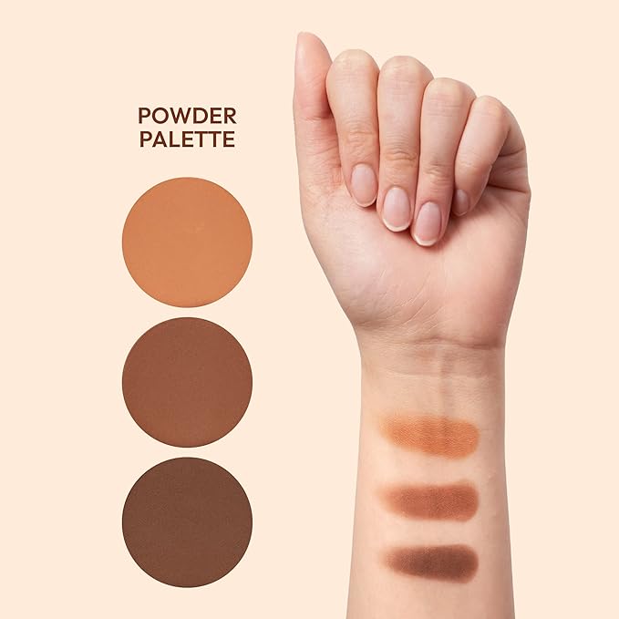 Ruby Kisses Contour Palette 3-in-1 Contour, Conceal, Highlight All-In-One Mini Palette, Long-Lasting, Easy to Blend Powder Contour Palette for All Skin Type