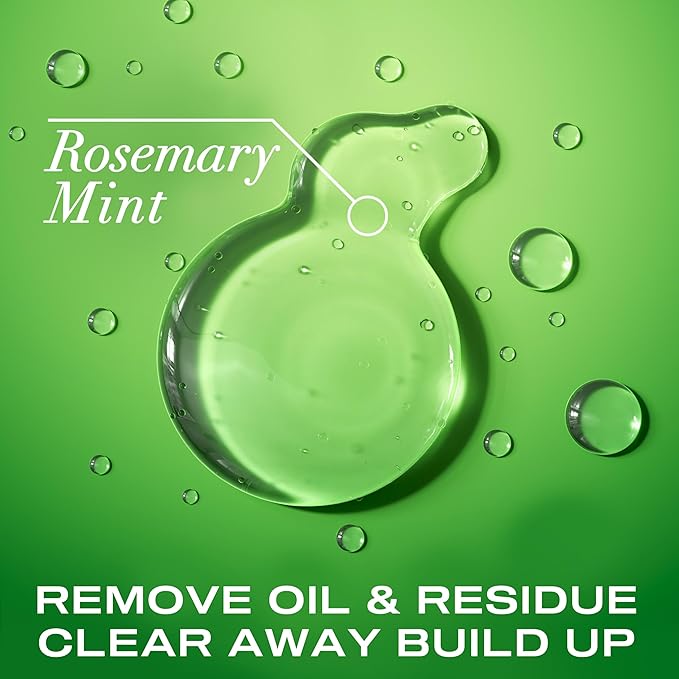 OGX Clarifying Strength + Rosemary Mint Shampoo, Clarifying Shampoo for Oily Hair Visibly Helps Remove Oil & Residue to Clear Away Buildup, Sulfate-Free Surfactants, 13 fl. oz