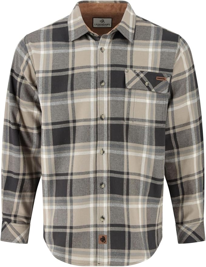 Legendary Whitetails Men's Flannel Shirt Long Sleeve Button Down 100% Cotton