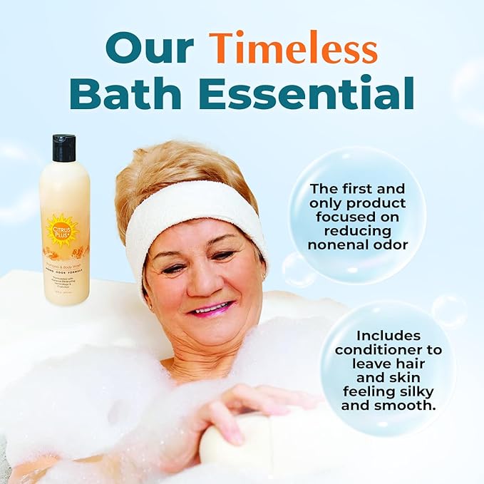 BoaVida Citrus Plus Elder Deodorizing Shampoo and Body Wash, Reduces 2-Nonenal Odor Made with Persimmon and Cupuacu Butter - With Leak-Proof Cap, 1 Gal