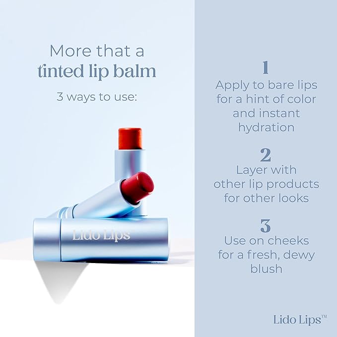 Tinted Lip Balm. Moisturizing Sheer, Buildable Lip Color with Hyaluronic Acid, Vitamin E and Rich Oil, Perfect Revitalizer for Chapped Lips. Beauty Plumper Moisturizer 0.21oz - Rosy Bloom