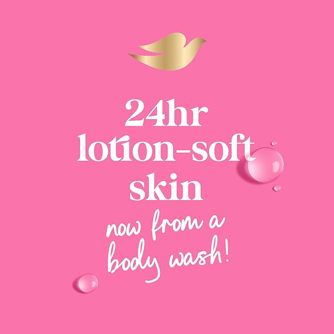 Dove Body Wash with Pump Renew Peony & Rose Oil For 24hr Lotion-Soft Skin Moisturizing Skin Cleanser with No Sulfates No Parabens 30.6 Oz