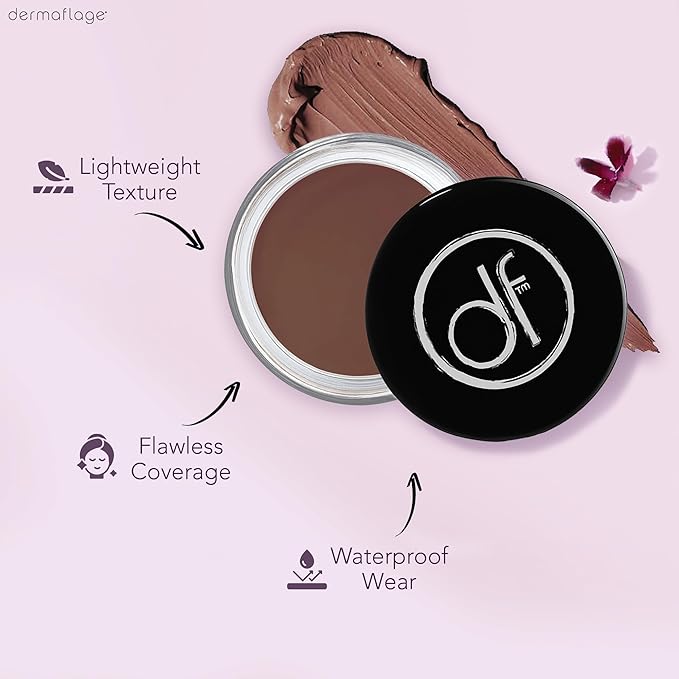 Waterproof Concealer Cream, Full Coverage Waterproof Makeup, Color Match Promise by Dermaflage, 6g/.2oz