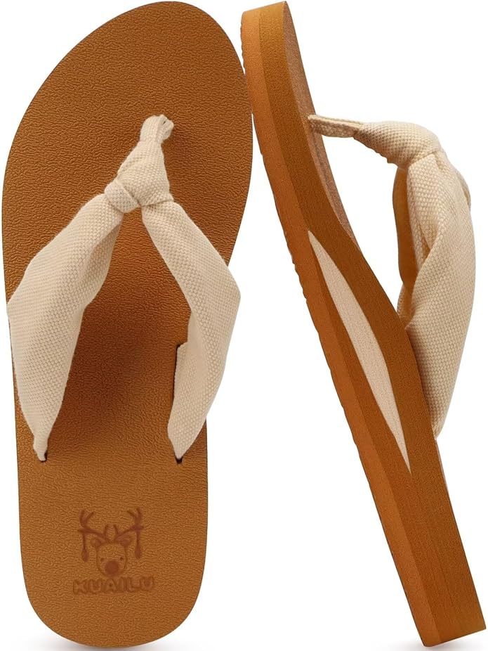 KuaiLu Womens Dressy Sandals Arch Support Yoga Mat Walking Cross Slides Ladies Slip on Orthotic Travel Outfits Slippers Cushion Comfortable