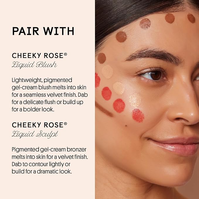 Winky Lux Cheeky Rose Liquid Highlighter, Gel Cream Blush Wand, Blendable & Buildable Pigment, Long Lasting Weightless, Moonlight