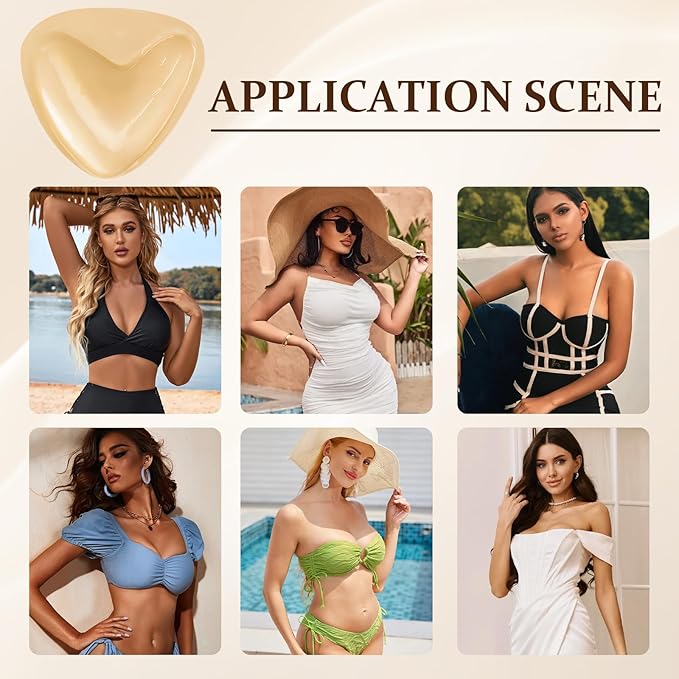 Sticky Bra Breast Enhancement, Sticky Bra Push Up Double Sided Bra Inserts Bra Pads for Bikini & Swimsuit Sport
